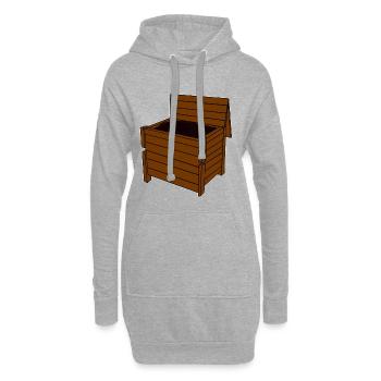 Jardinier en tas de compost passionné - Sweat-shirt à capuche long Femme - gris chiné - Devant