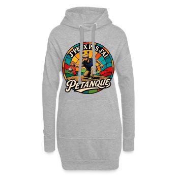J'Peux Pas J'ai Pétanque Joueur de Boules Vintage - Sweat-shirt à capuche long Femme - gris chiné - Devant