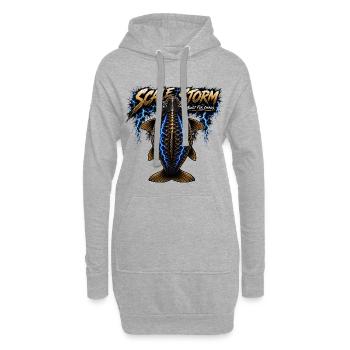 Häufiger Karpfenfisch-Schuppensturm - Hoodie-Kleid - Grau meliert - Vorne