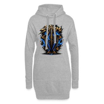 Tempête d’écailles de pêche à la carpe commune - Sweat-shirt à capuche long Femme - gris chiné - Devant