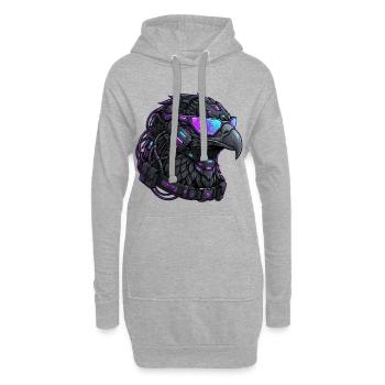 Cyberpunk Adler Streetwear Mech - Hoodie-Kleid - Grau meliert - Vorne