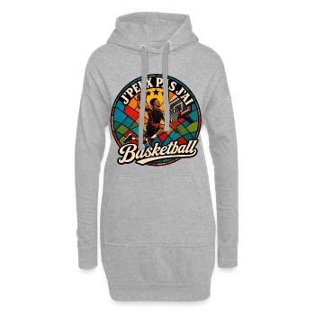 J'Peux Pas J'ai Basketball Humour Vintage - Sweat-shirt à capuche long Femme - gris chiné - Devant