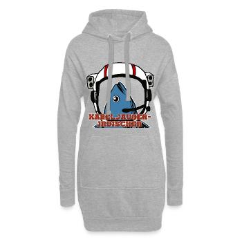 Lustiges Fisch-Wortspiel Angel-Humor Geschenk - Hoodie-Kleid - Grau meliert - Vorne
