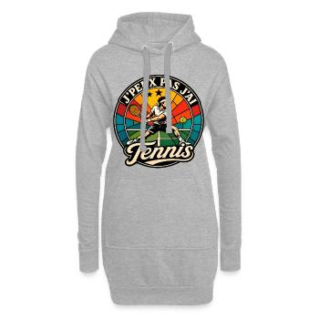 J'Peux Pas J'ai Tennis Humour Vintage - Sweat-shirt à capuche long Femme - gris chiné - Devant