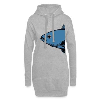 Kabeljau Fisch Angeln Hobby Geschenkidee  - Hoodie-Kleid - Grau meliert - Vorne