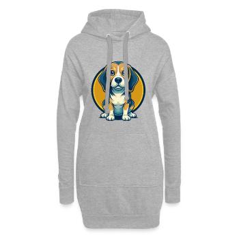 Logo clipart de mascotte de Kawaii de la mascotte de Kawaii - Sweat-shirt à capuche long Femme - gris chiné - Devant