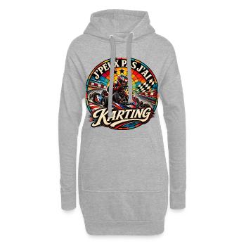J'Peux Pas J'ai Karting Vintage - Sweat-shirt à capuche long Femme - gris chiné - Devant