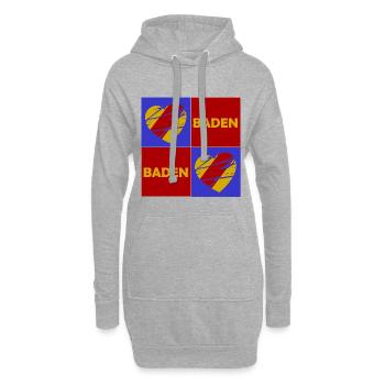 Baden Herz Quadrat - Hoodie-Kleid - Grau meliert - Vorne
