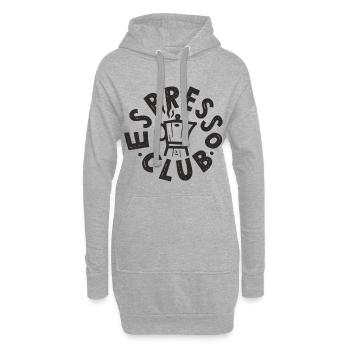 Cafetière Moka Club Espresso - Sweat-shirt à capuche long Femme - gris chiné - Devant