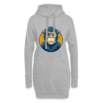 Bonobo Kawaii Maskottchen Cartoon Clipart Logo Abzeichen - Hoodie-Kleid - Grau meliert - Vorne
