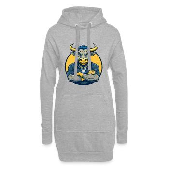 Logo clipart de personnage de personnage de dessin animé mascotte Bull Kawaii - Sweat-shirt à capuche long Femme - gris chiné - Devant