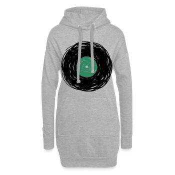 Esquisse de l’album vinyle - Sweat-shirt à capuche long Femme - gris chiné - Devant
