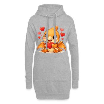 Bébé Dino Ptérodactyle mignon | Dinosaure mignon - Sweat-shirt à capuche long Femme - gris chiné - Devant
