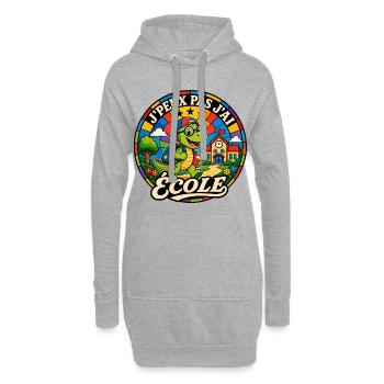 J'Peux Pas J'ai École Enfants Cadeau Vintage - Sweat-shirt à capuche long Femme - gris chiné - Devant