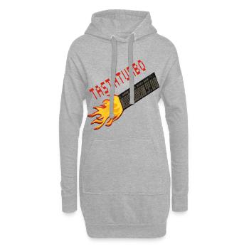 Keyboard Turbo Nerd Fun - Sweat-shirt à capuche long Femme - gris chiné - Devant