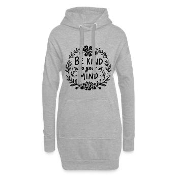 Psychische Gesundheitsunterstützung, gesunde Selbstliebe - Hoodie-Kleid - Grau meliert - Vorne