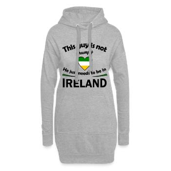 Heart Flag Green White Yellow Ireland - Hoodie Dress - heather grey - Front