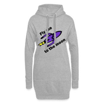 Bitcoin Rakete Violett - Hoodie-Kleid - Grau meliert - Vorne