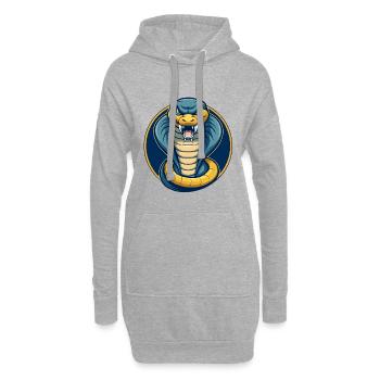 Logo clipart de personnage de personnage de dessin animé mascotte Cobra Kawaii - Sweat-shirt à capuche long Femme - gris chiné - Devant