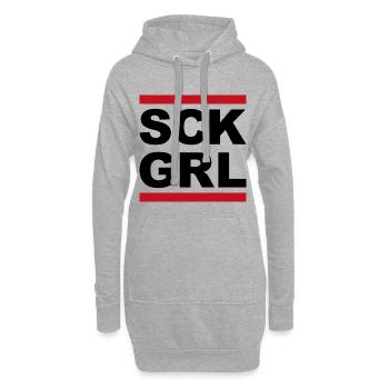 Chemise SCK GRL – Déclaration sur le streetwear alternatif - Sweat-shirt à capuche long Femme - gris chiné - Devant