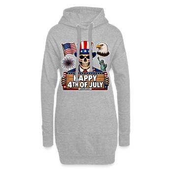 Édition spéciale SkullCostume : 4 juillet - Sweat-shirt à capuche long Femme - gris chiné - Devant