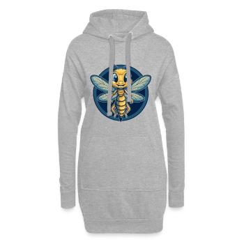 Dragonfly Kawaii Maskottchen Cartoon Clipart Logo Abzeichen - Hoodie-Kleid - Grau meliert - Vorne