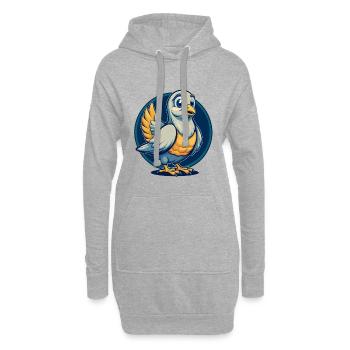 Dove Kawaii Maskottchen-Cartoon-Charakter-Clipart-Logo - Hoodie-Kleid - Grau meliert - Vorne