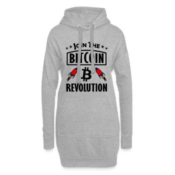 Bitcoin Raketenstart - Hoodie-Kleid - Grau meliert - Vorne