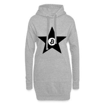 Bitcoin Symbol Black - Hoodie Dress - heather grey - Front