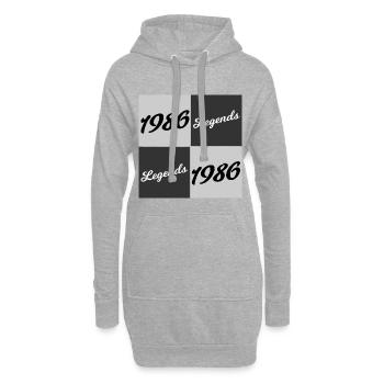 1986 Legends Script Collage - Hoodie-Kleid - Grau meliert - Vorne
