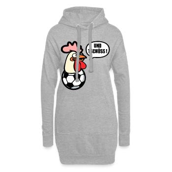 Abschied Tschüss Fussball - Hühner - Hoodie-Kleid - Grau meliert - Vorne