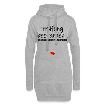 Glückwunsch Prüfung bestanden - Hoodie-Kleid - Grau meliert - Vorne