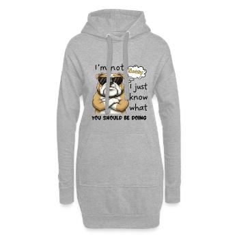 Attitude de Bossy Bulldog en Nuances - Sweat-shirt à capuche long Femme - gris chiné - Devant