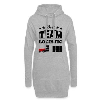 Logistik Team - Hoodie-Kleid - Grau meliert - Vorne