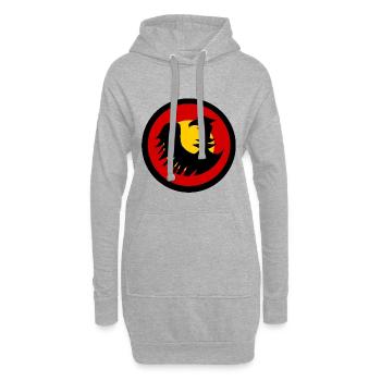 Deutscher Adler Schwarz Rot Gold - Hoodie-Kleid - Grau meliert - Vorne