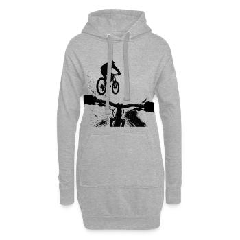 MTB POV Jump Mountain Bike Downhill Design - Hoodie Dress - heather grey - Front