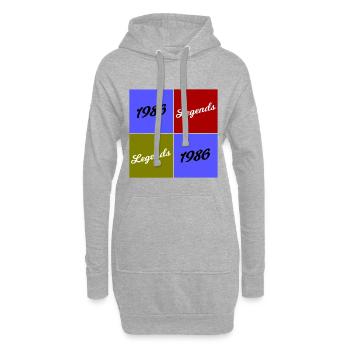 Retro 1986 Legends Quadrants - Hoodie-Kleid - Grau meliert - Vorne