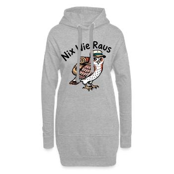 Nichts wie raus - Hoodie-Kleid - Grau meliert - Vorne