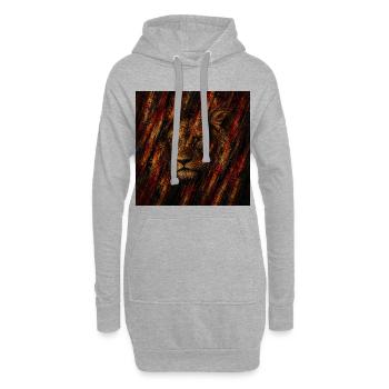 Abstract Löwe in flamboyanten Streichen - Hoodie-Kleid - Grau meliert - Vorne