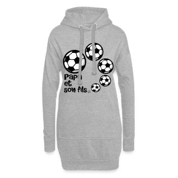 Papa Fils Football - Sweat-shirt à capuche long Femme - gris chiné - Devant