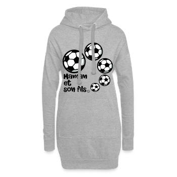 Maman Fils Football - Sweat-shirt à capuche long Femme - gris chiné - Devant