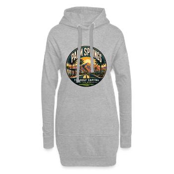Palm Springs Golf Capital Vintage-Emblem - Hoodie-Kleid - Grau meliert - Vorne