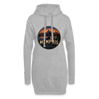 Memphis Bluff City Retro-Reisesouvenir - Hoodie-Kleid - Grau meliert - Vorne