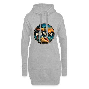 Emblème rétro du coucher de soleil de la République de la Conch de Key West - Sweat-shirt à capuche long Femme - gris chiné - Devant