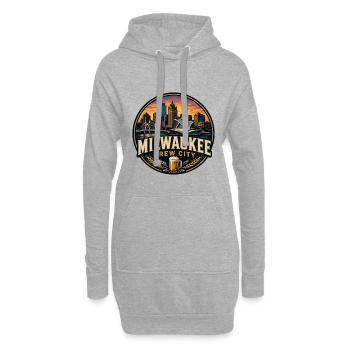Emblème de bière millésime de Milwaukee Brew City Wisconsin - Sweat-shirt à capuche long Femme - gris chiné - Devant