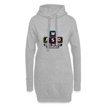 WASD Dinge Die Mich Bewegen - Hoodie-Kleid - Grau meliert - Vorne