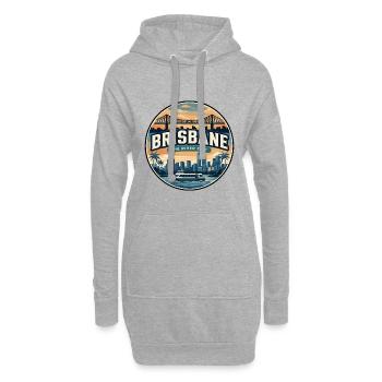Retro Brisbane River City Reiseabzeichen - Hoodie-Kleid - Grau meliert - Vorne