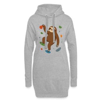 Bloc zen de paresseux sur le mur - Sweat-shirt à capuche long Femme - gris chiné - Devant