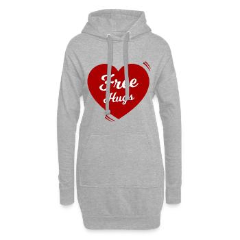 Le message de Heart with Free Hug - Sweat-shirt à capuche long Femme - gris chiné - Devant