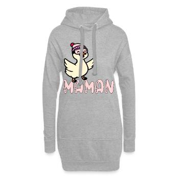 Skieuse Française - Maman Oie - Sweat-shirt à capuche long Femme - gris chiné - Devant